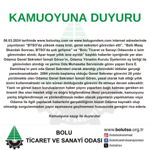 KAMUOYUNA DUYURULUR