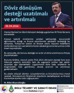 TOBB Başkanımız Sn. M. Rifat Hisarcıklıoğlu Döviz Dönüşüm Desteğinin uzatılmasına ilişkin önemli açıklamalarda bulundu :